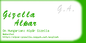 gizella alpar business card